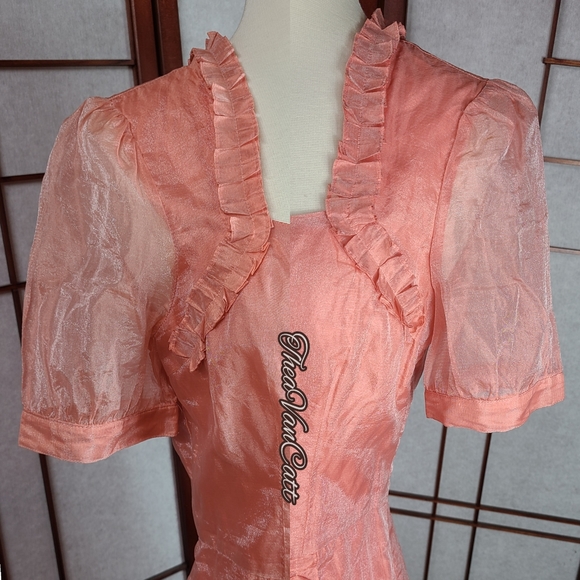 ♡ Vintage ♡ BJ Pin Up Pretty Princess Party Dress - Picture 6 of 7